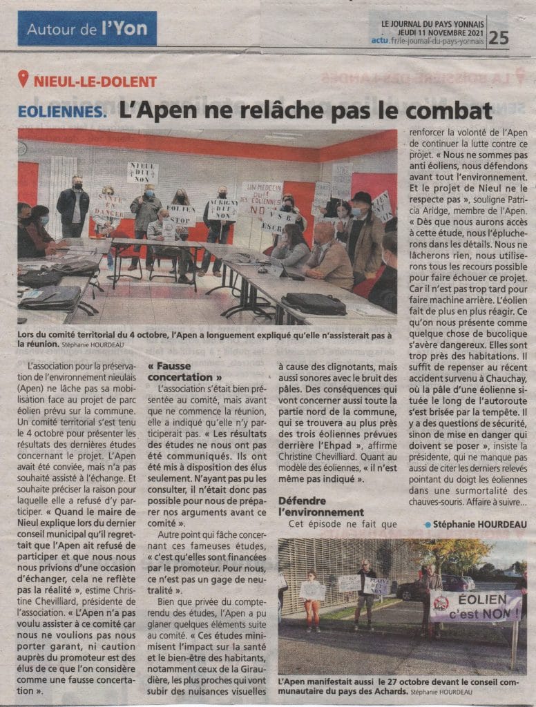 Article journal Pays Yonnais APEN